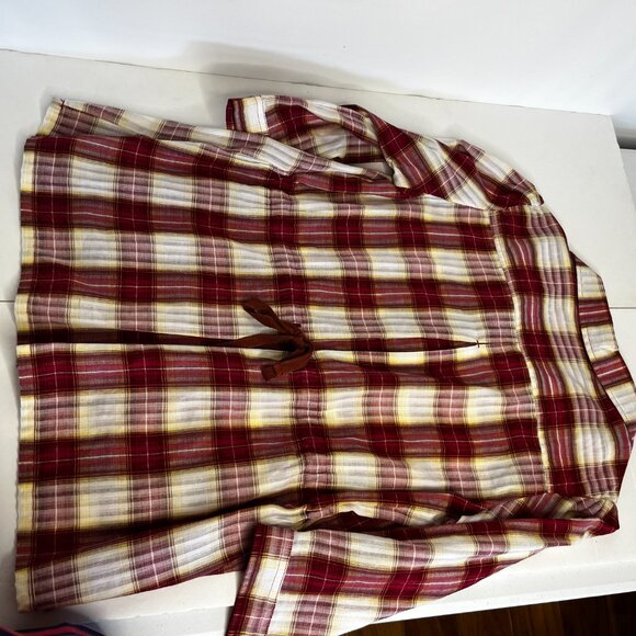 Vintage DCC Missy Casual Top Red White Plaid Sz M Cotton 3/4 Sleeve Collar - Picture 16 of 16